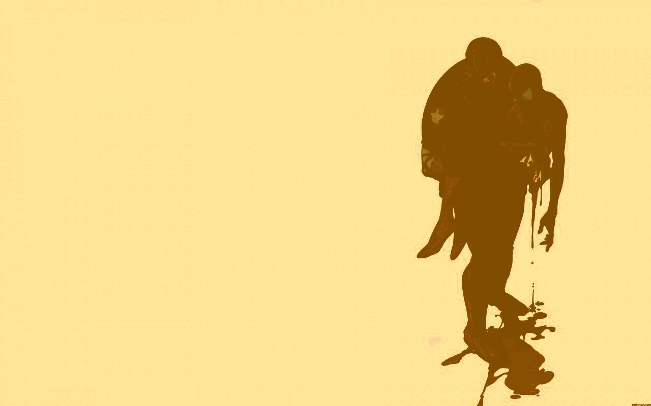 Капитан Америка и раненный Человек-паук обои