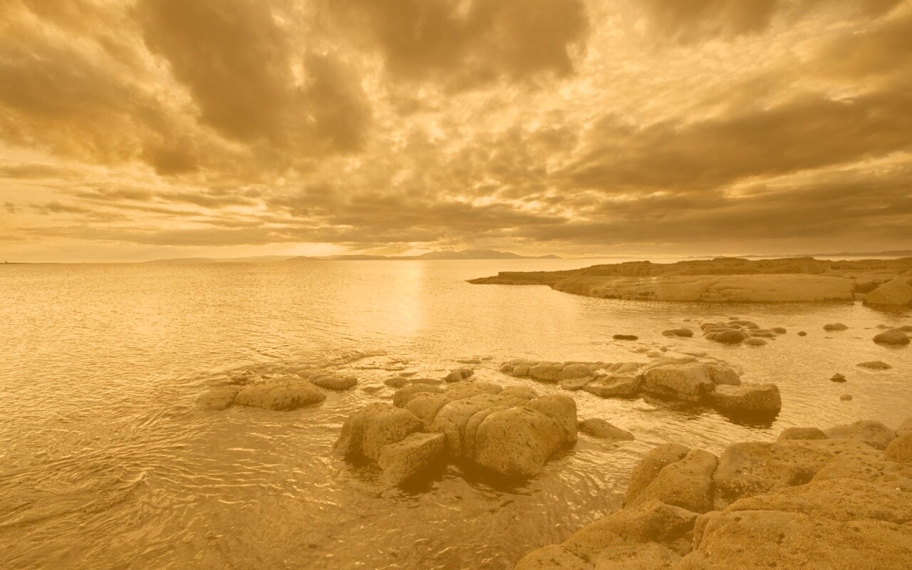 Красивый вид на вечернее море обои