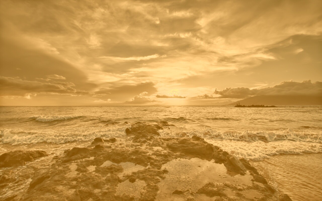 Закат на море обои