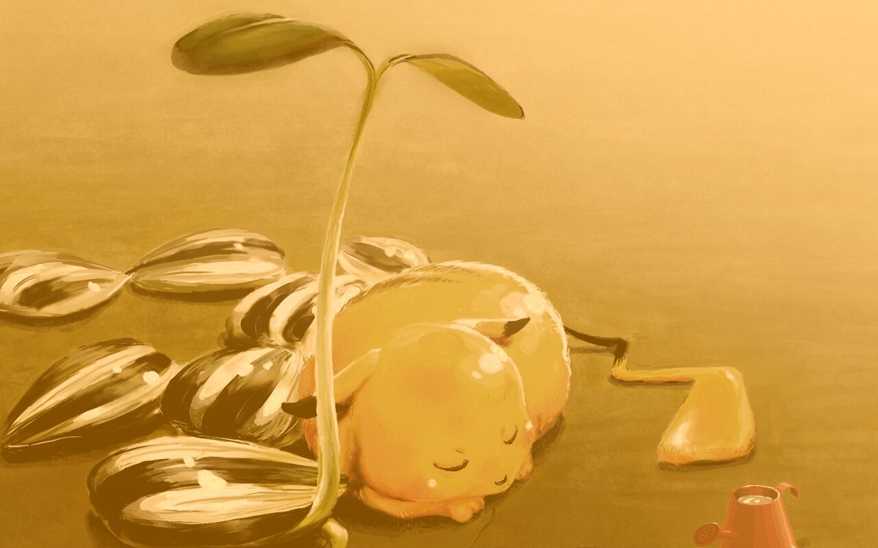 Пикачу отдыхает обои