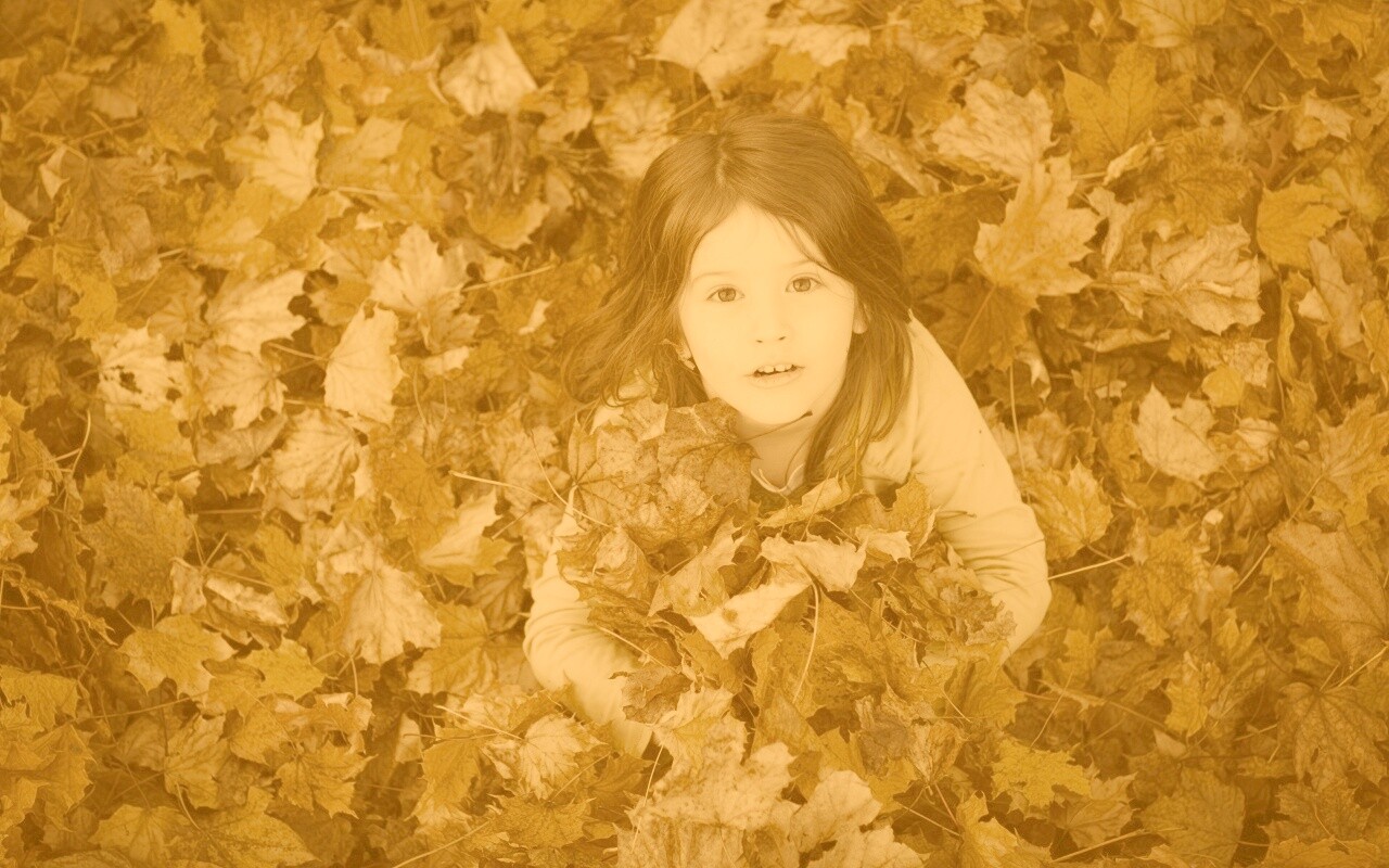 Девочка и осень обои