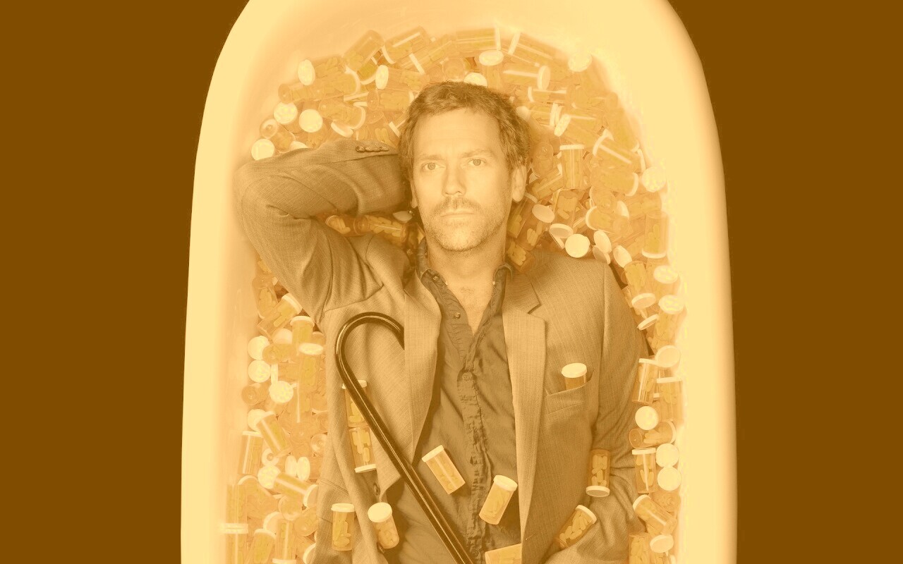 Хаус в ванне с викодином обои