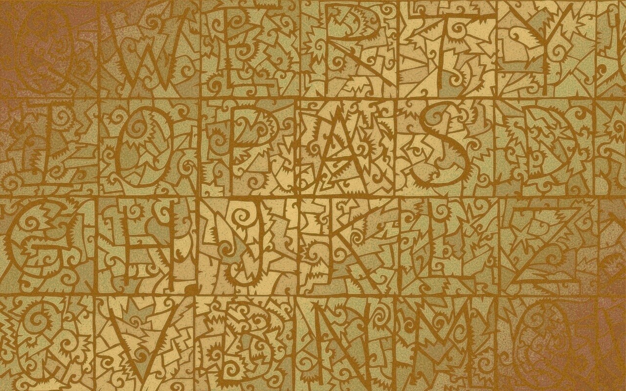 Витражные буквы обои