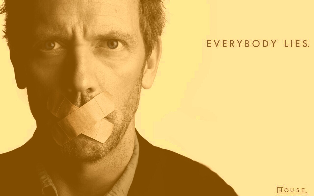 Хаус с пластырем на рту обои