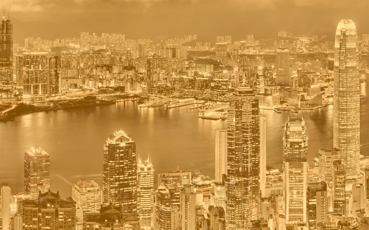 Небоскребы ночью обои