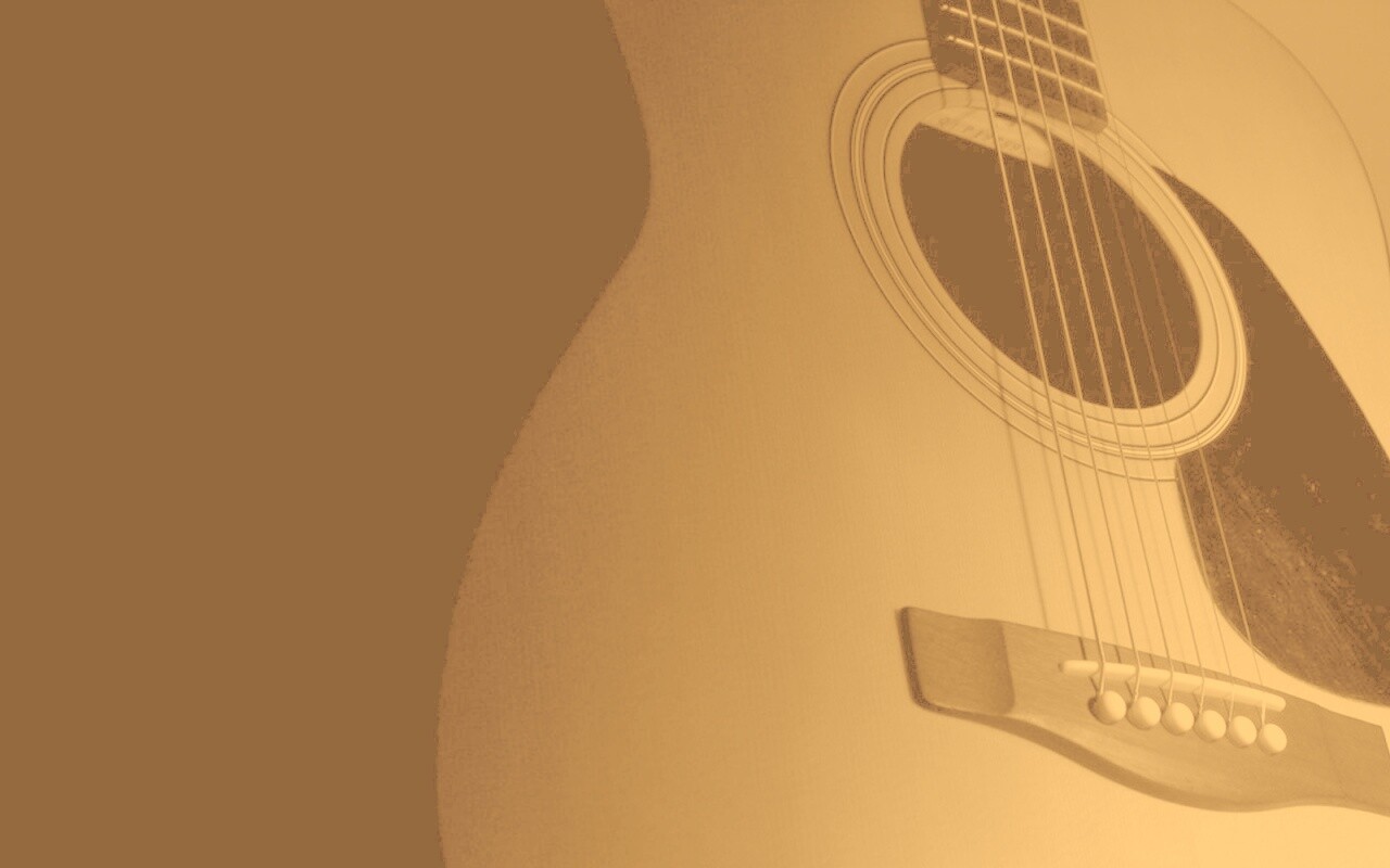 Акустическая гитара в синих тонах обои