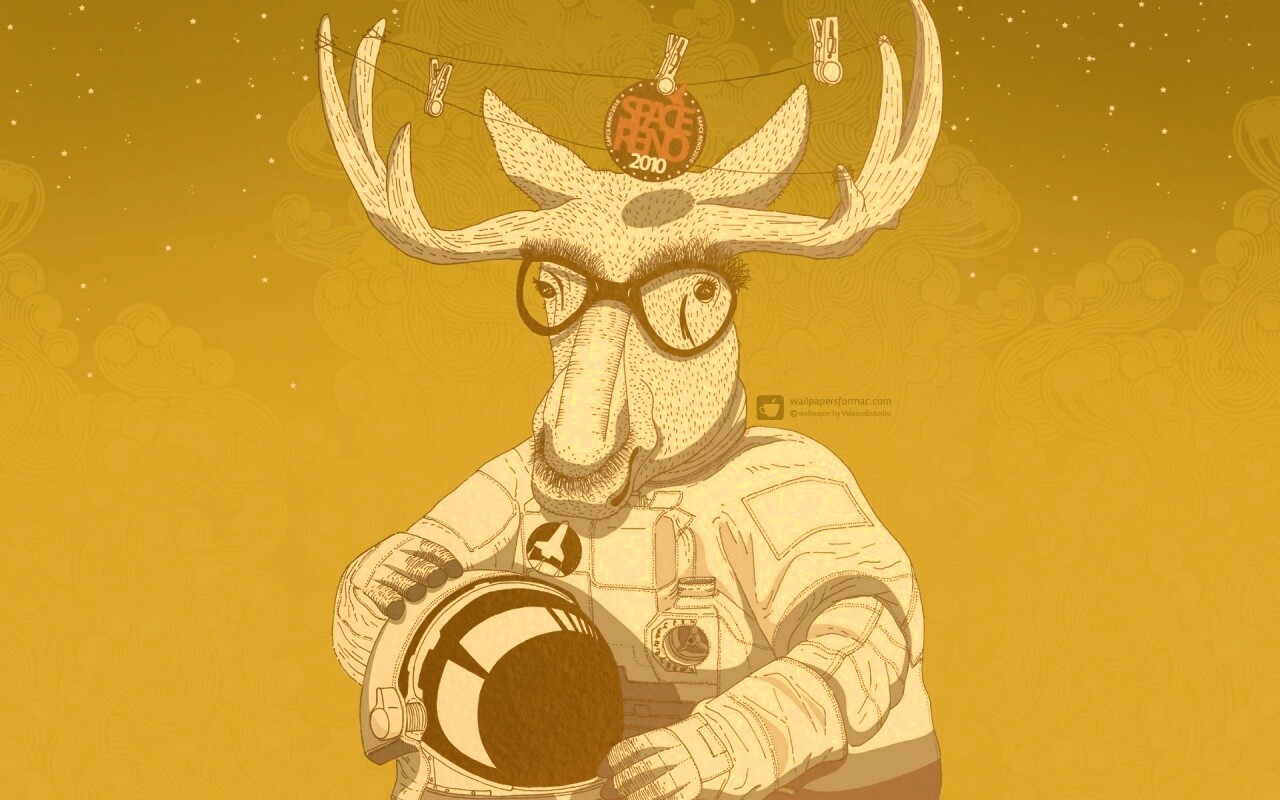 Лось в очках обои
