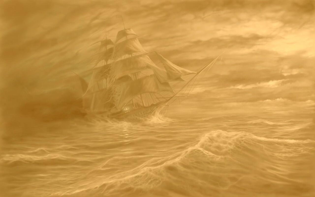 Корабль призрак поднимается со дна обои