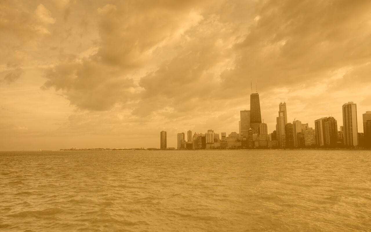 Вид на Чикаго обои