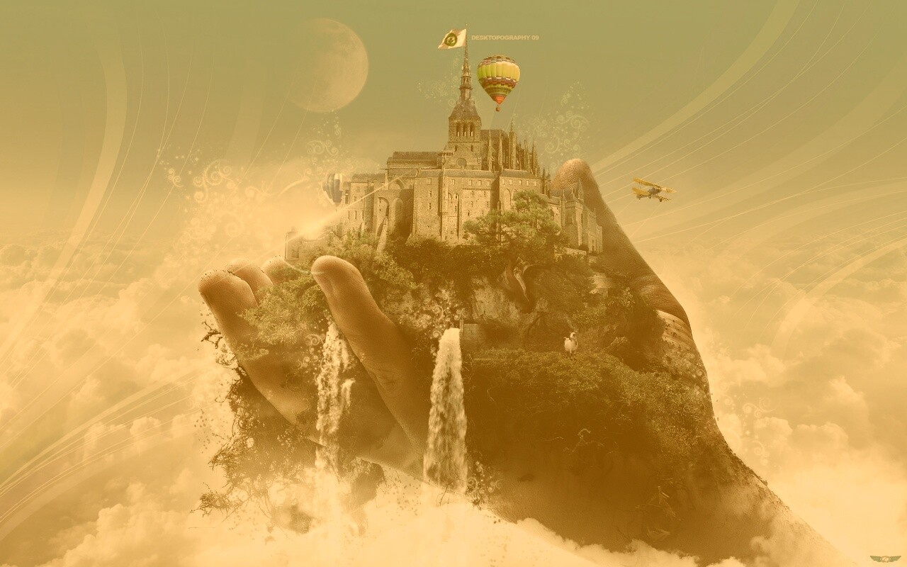 Замок в руке обои