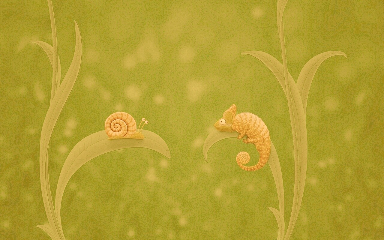 Хамелеон замаскированный под улитку обои