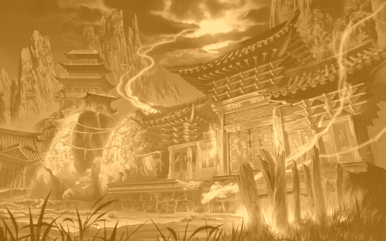 Вход в китайский храм обои