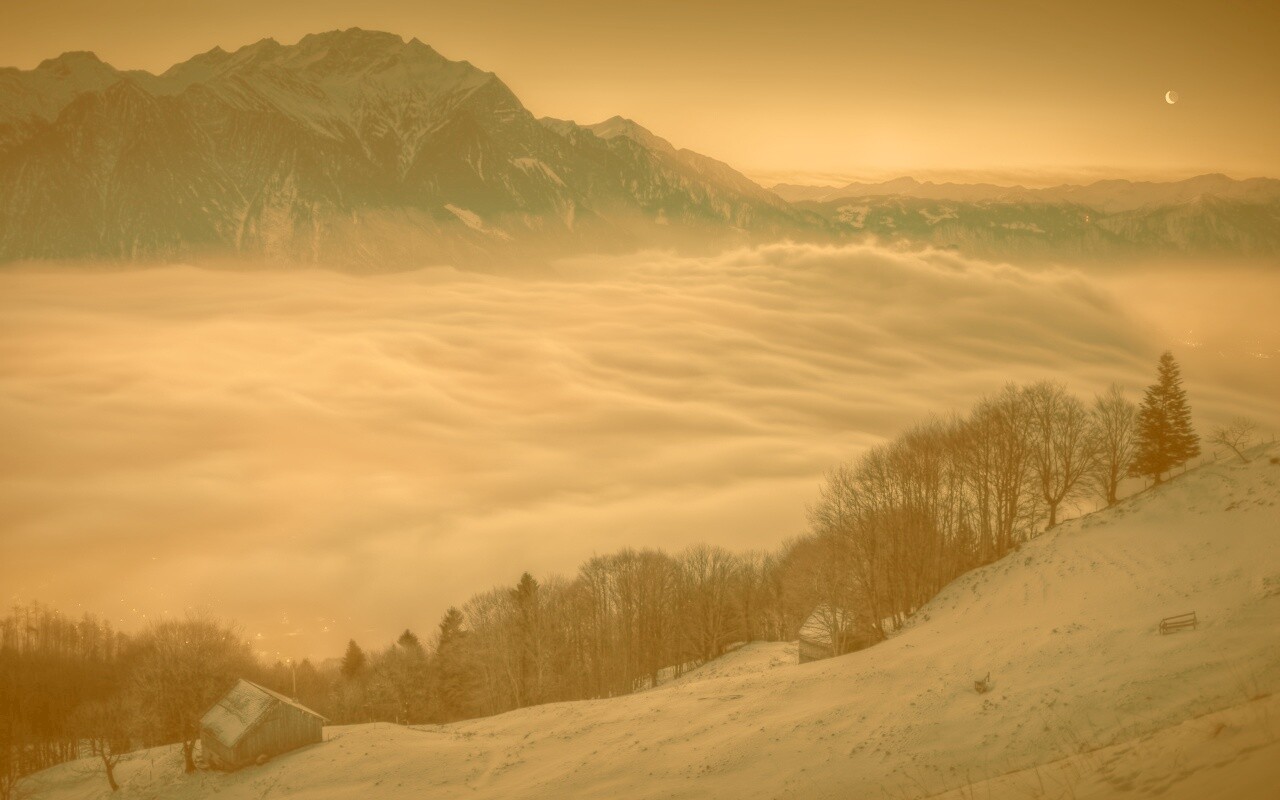 Туман в долине обои