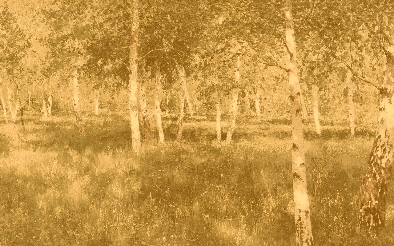 Левитан "Берёзовая роща" обои