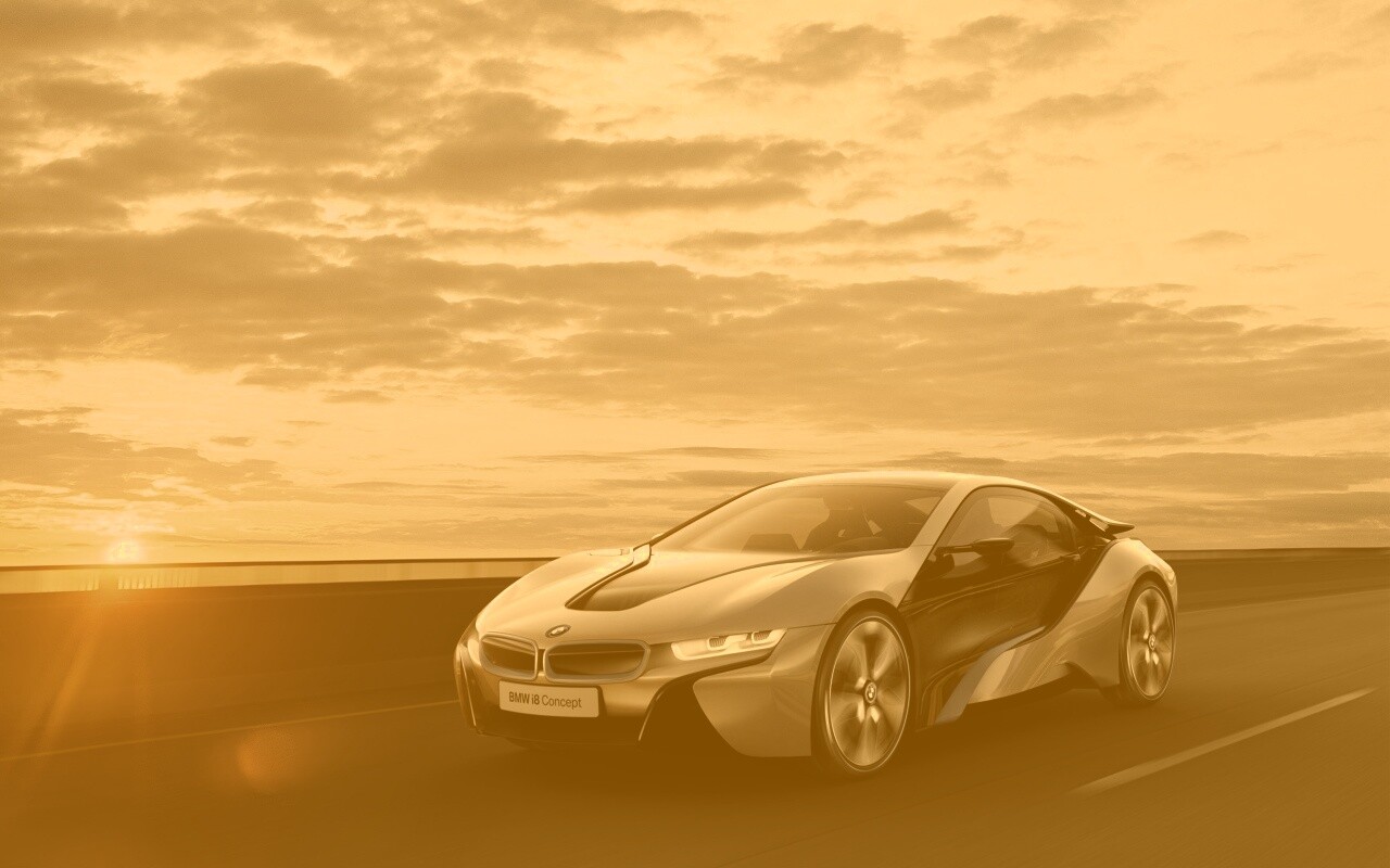 Концепт БМВ на дороге обои