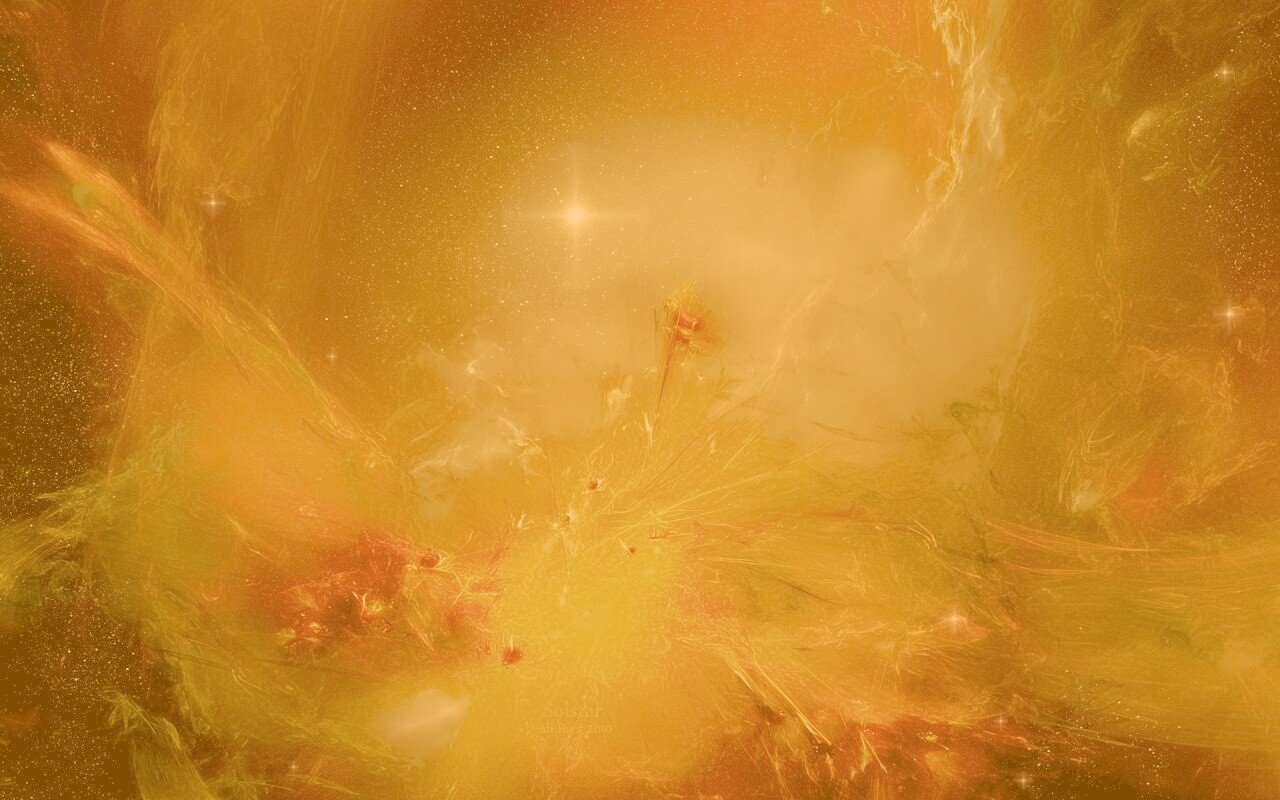Туманность в красно-жёлтых тонах обои