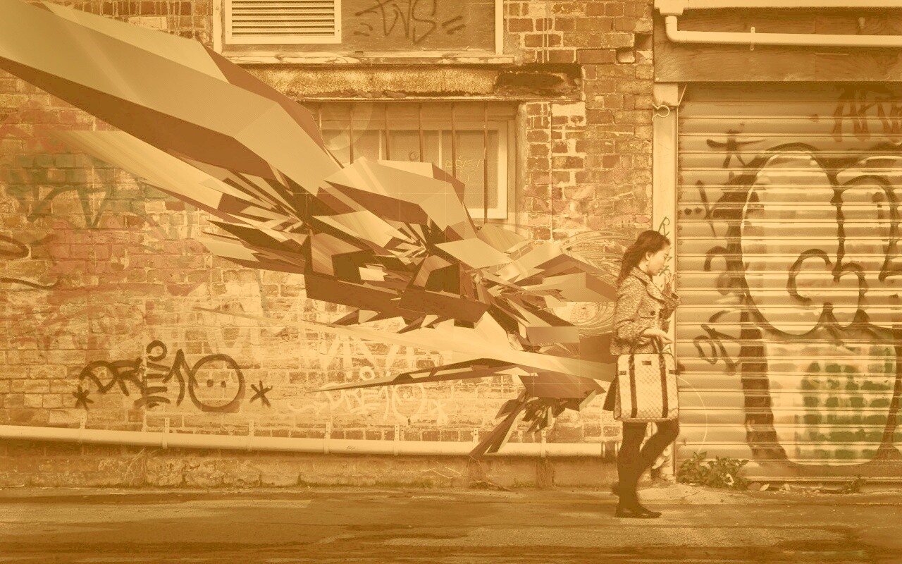 3D граффити на стене обои