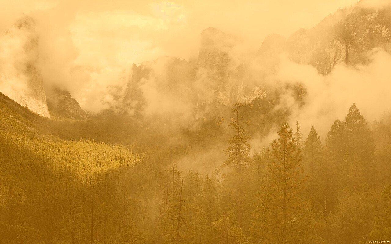 Туман в горах обои