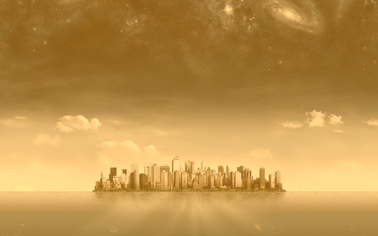 Город на острове обои