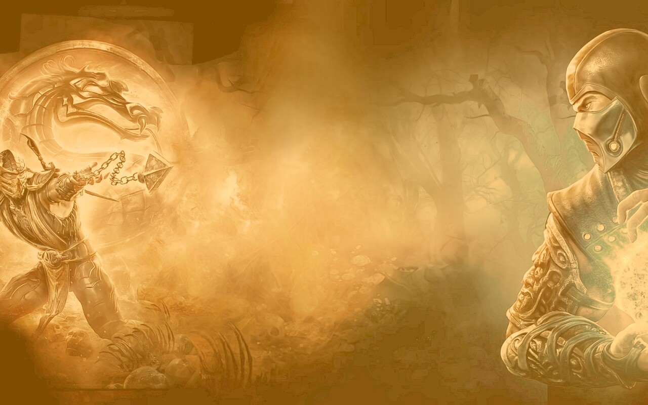 Бой SubZero и Scorpion из Mortal Kombat обои