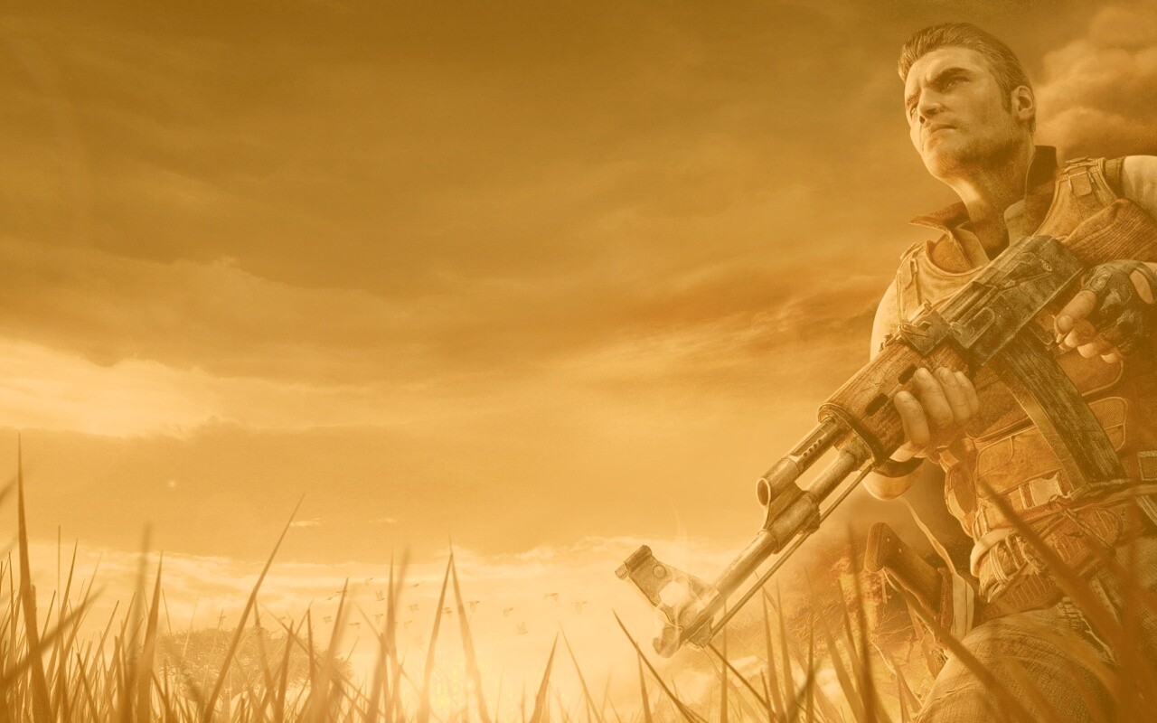 С оружием и в бронежилете обои