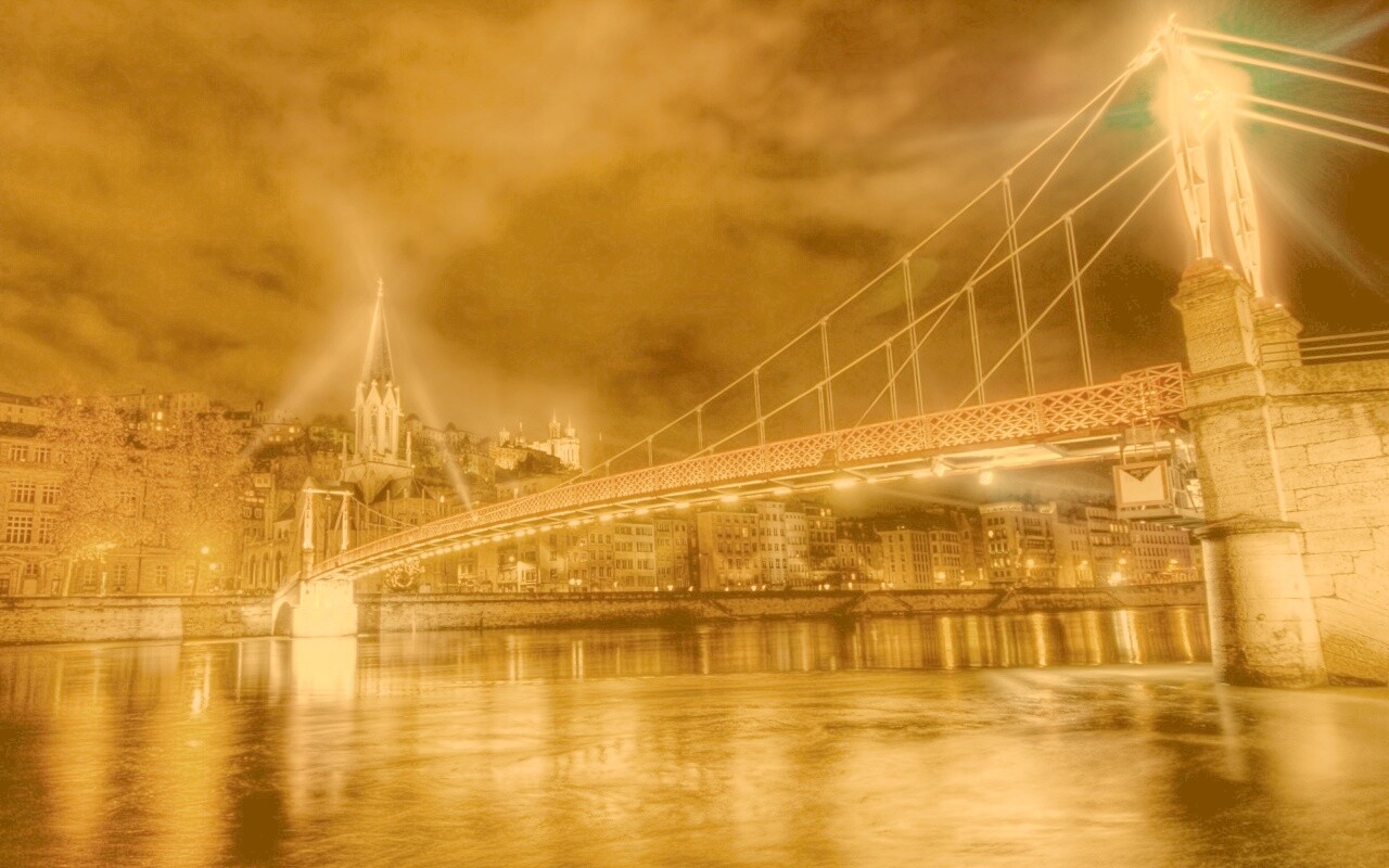 Ночная подсветка моста обои