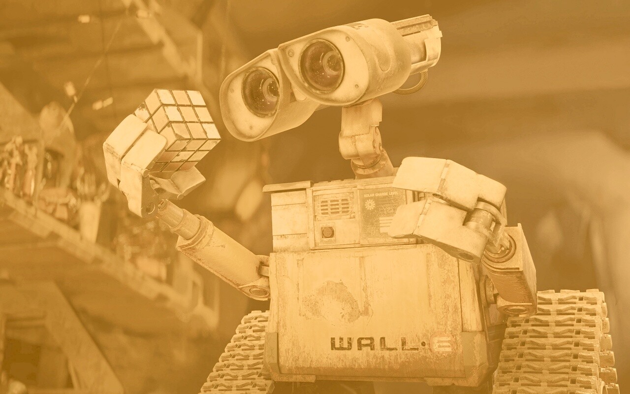 Валли и кубик Рубика обои