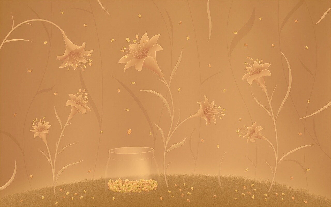 Волшебные цветы и конфетки обои