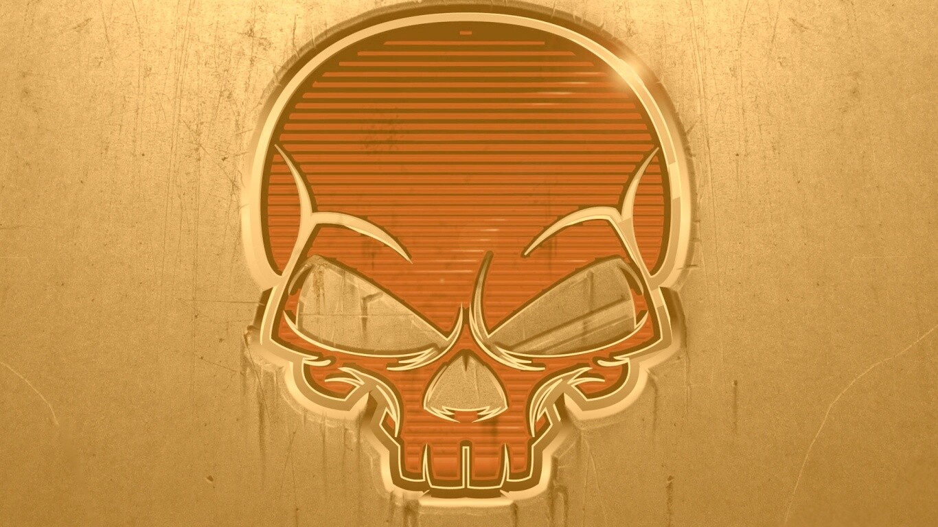 Красный череп лого обои