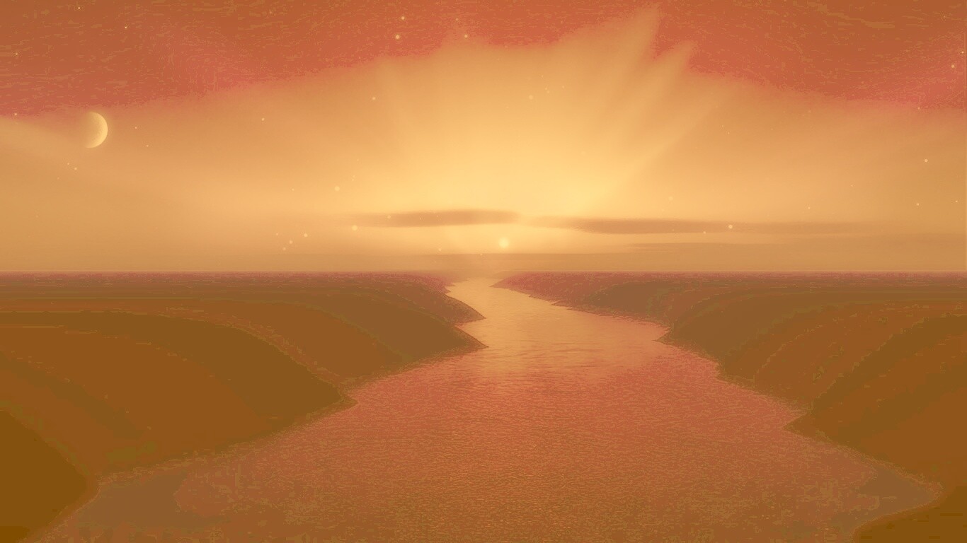 Сиреневый закат обои