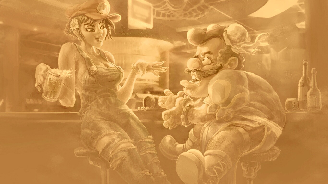 Девушка Марио обои