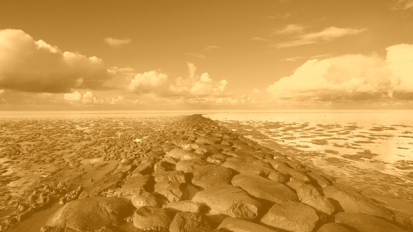 Каменистая отмель обои