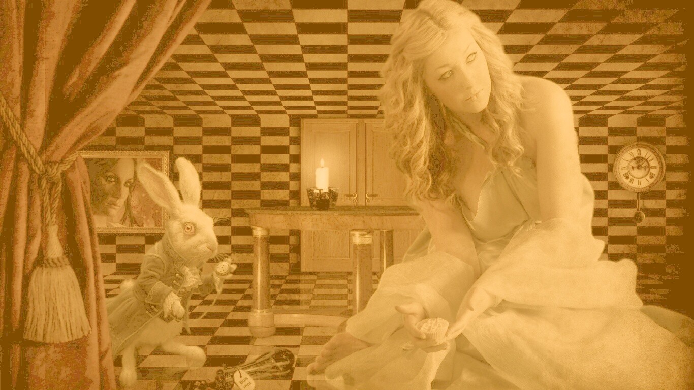Алиса и белый кролик обои