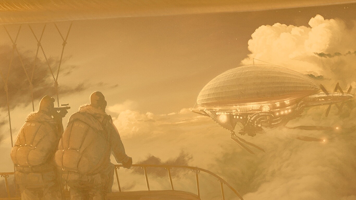 Инопланетный дирижабль обои