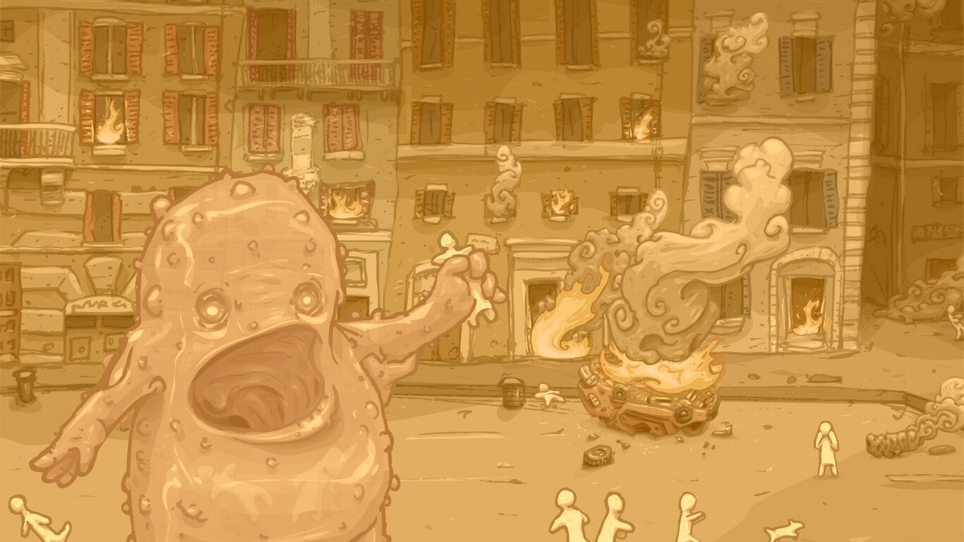 Монстр жрет людей обои