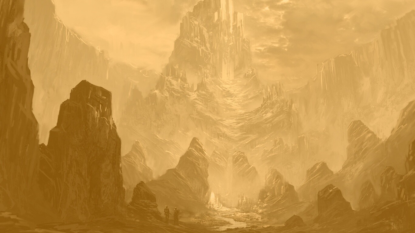 Город в горах обои