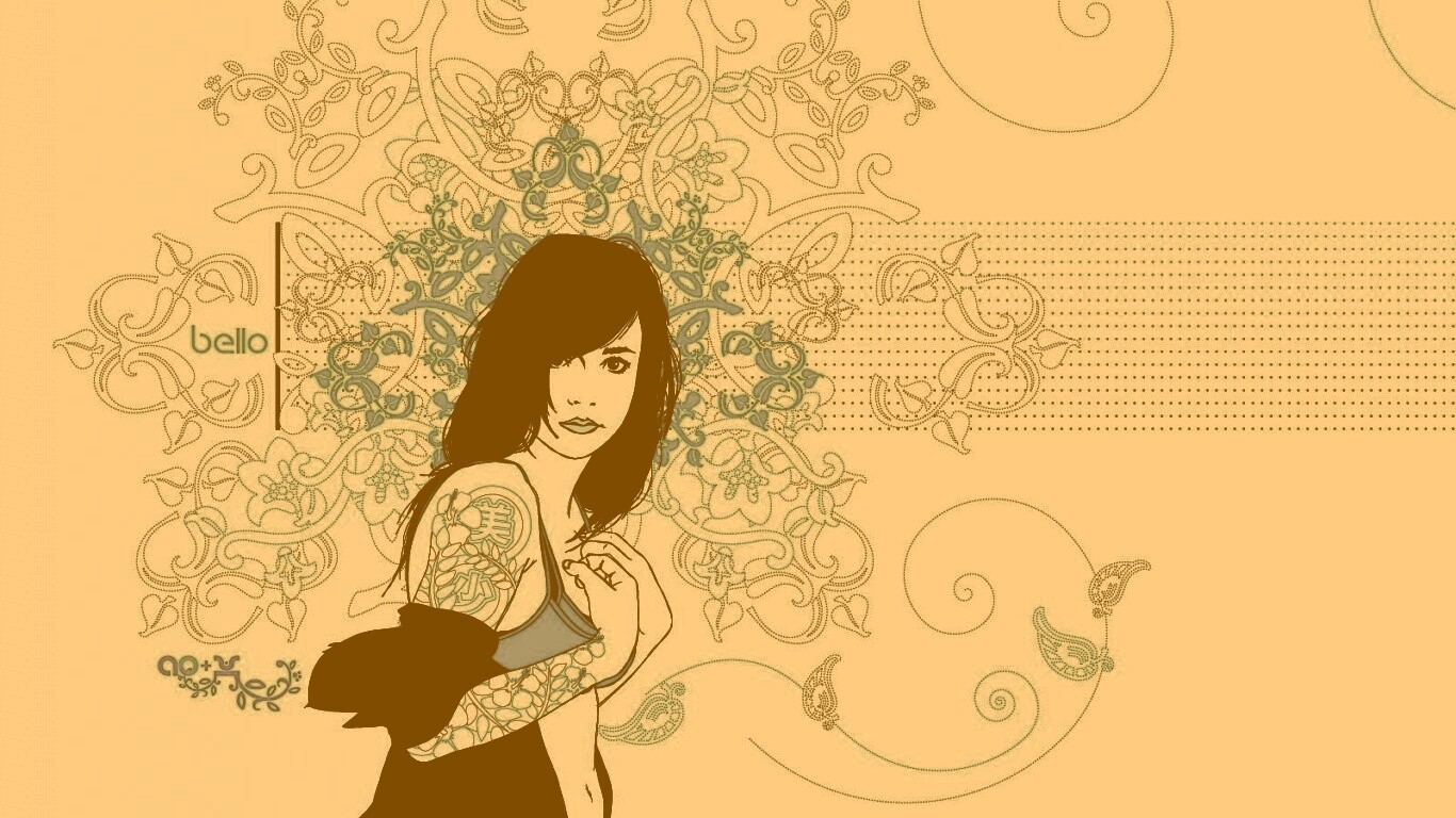 Векторная девушка обои