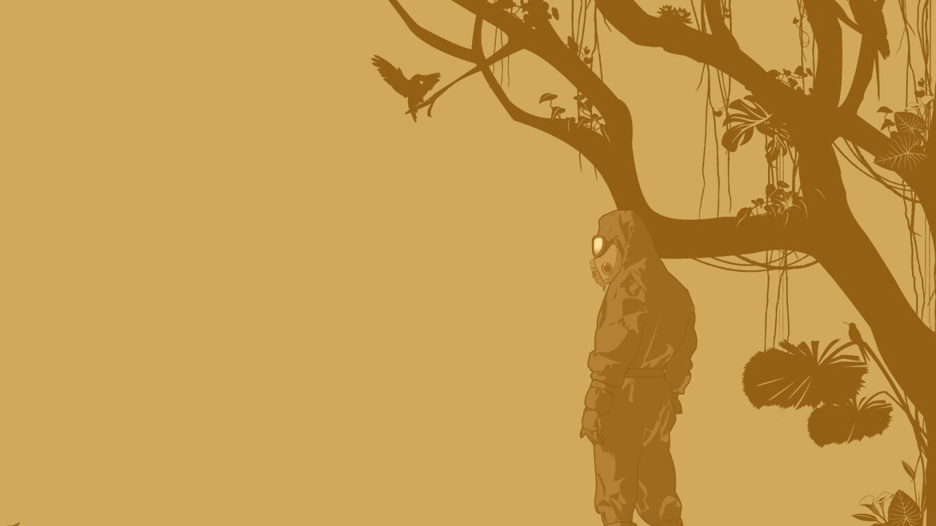 Человек в защитном костюме обои