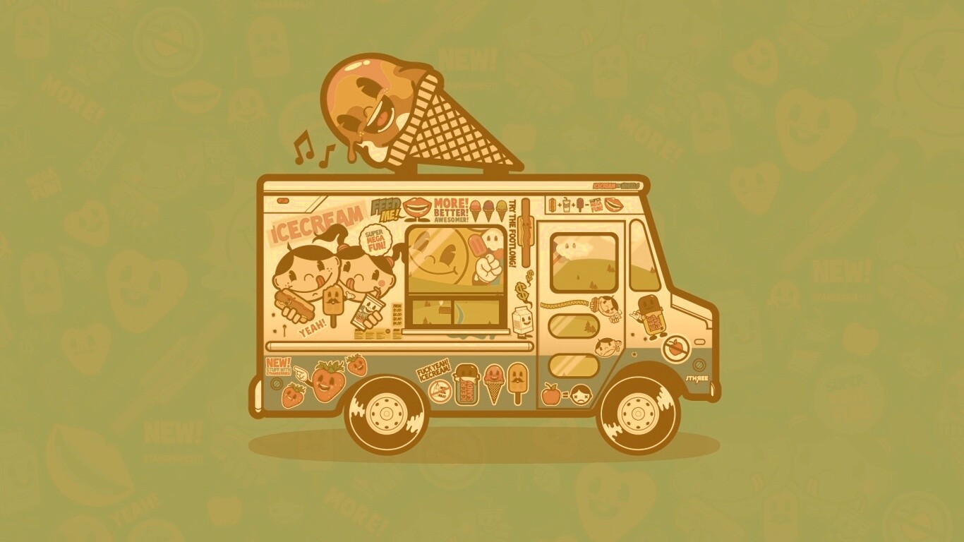 Фургончик мороженщика обои
