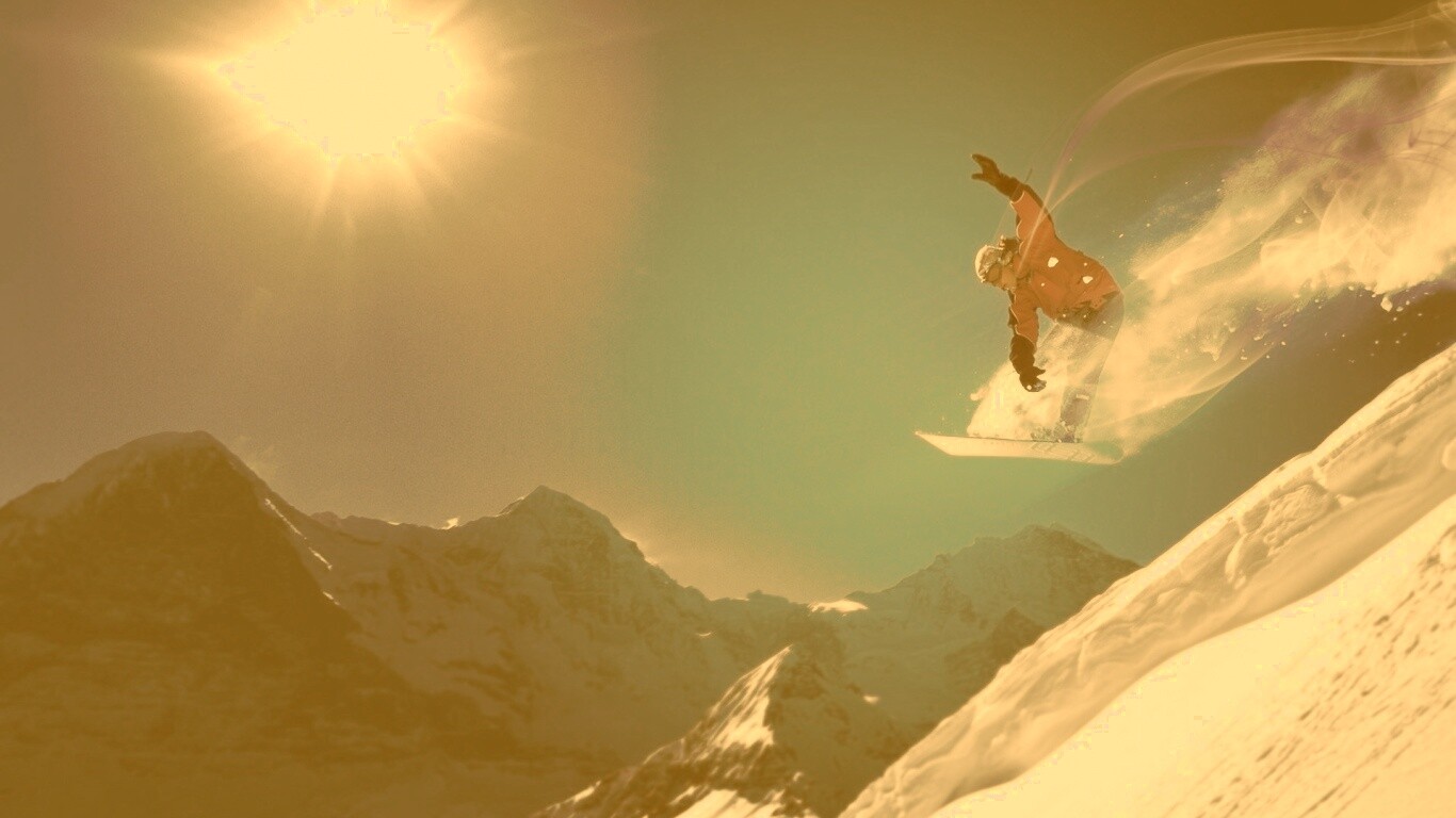 Сноубордист в прыжке обои