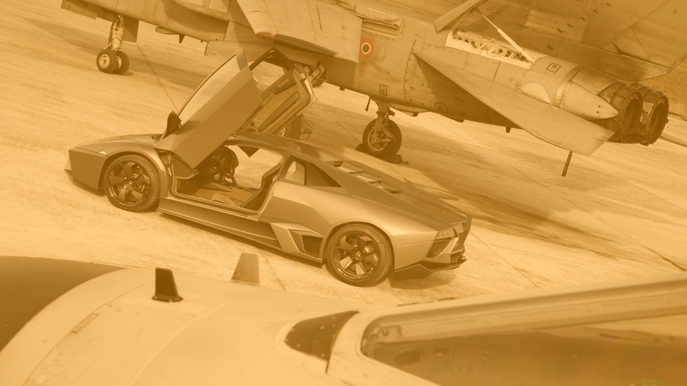 Ламборджини на военной базе обои