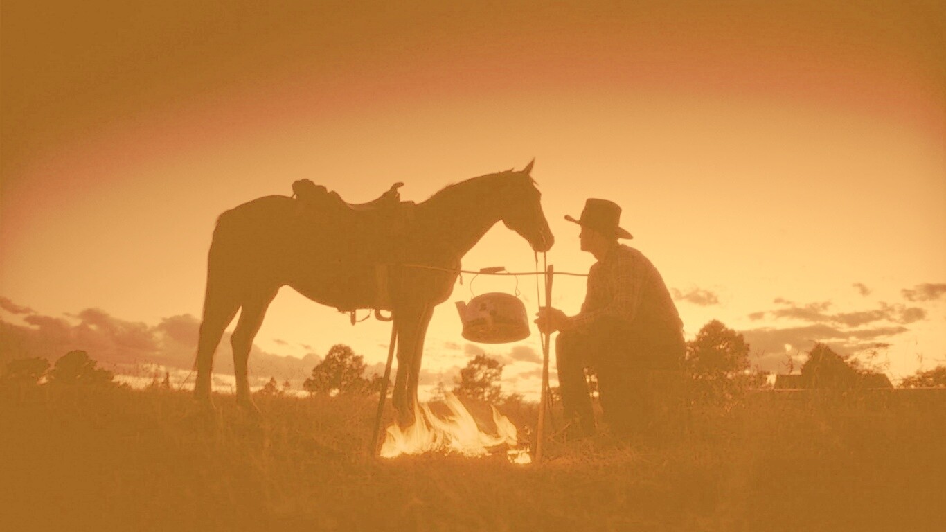Ковбой на привале обои