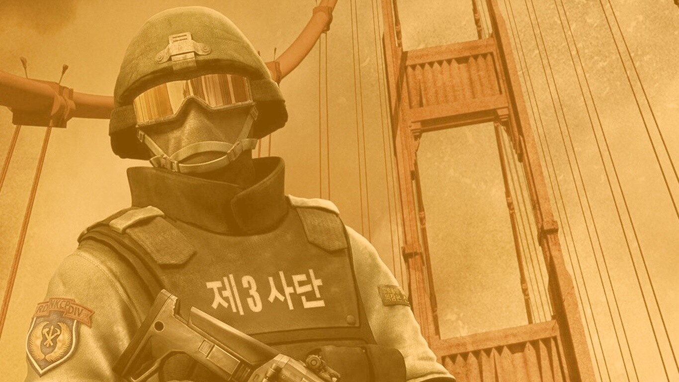 Солдат на мосту Золотые Ворота обои