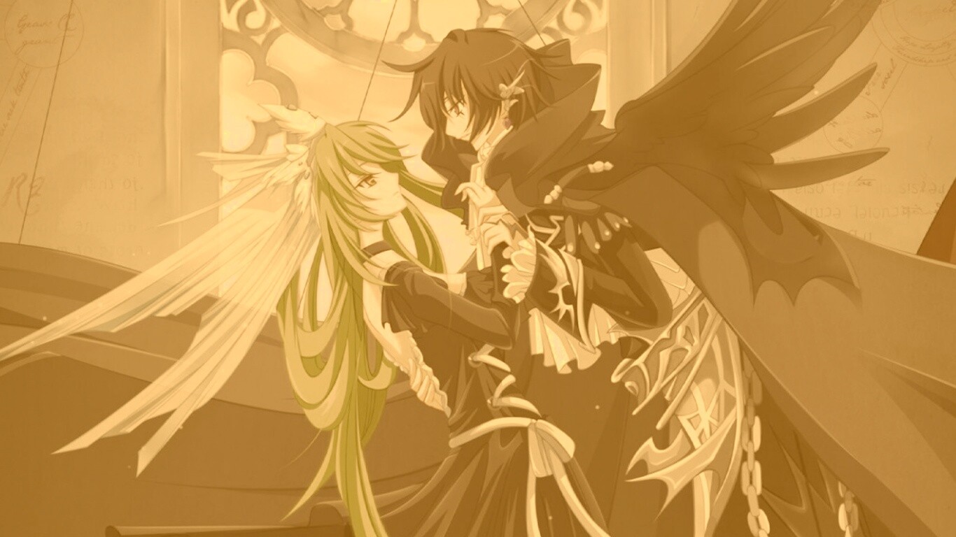 Танец под витражом обои