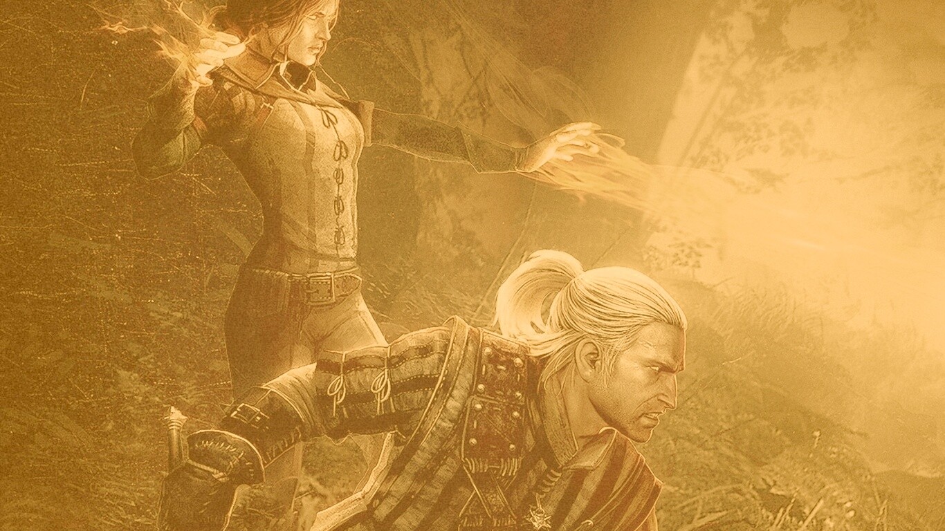 Геральт и Трисс в бою обои