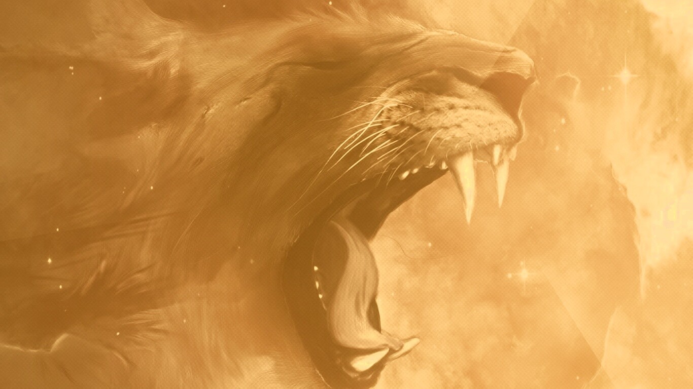 Рычащий лев обои