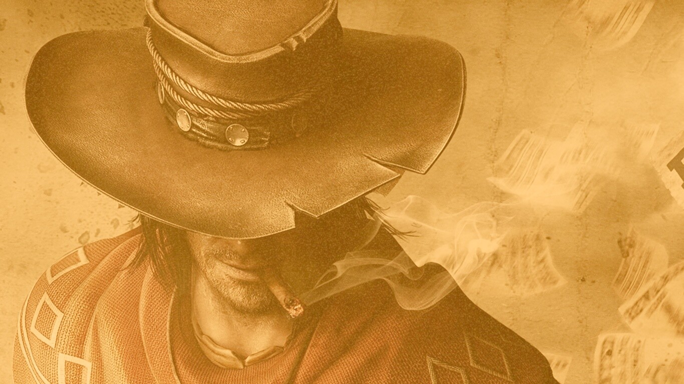 Мужик с сигарой в шляпе и пончо обои