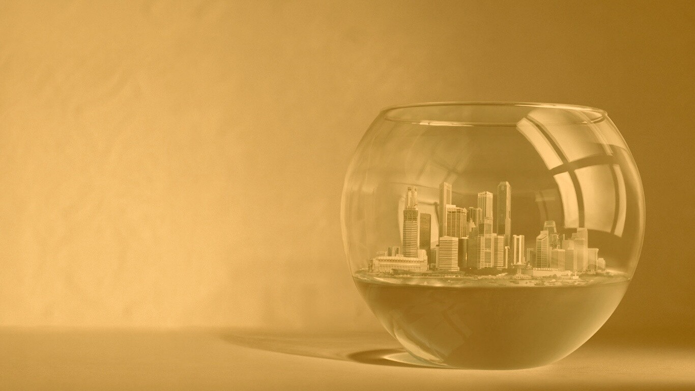 Город в аквариуме обои