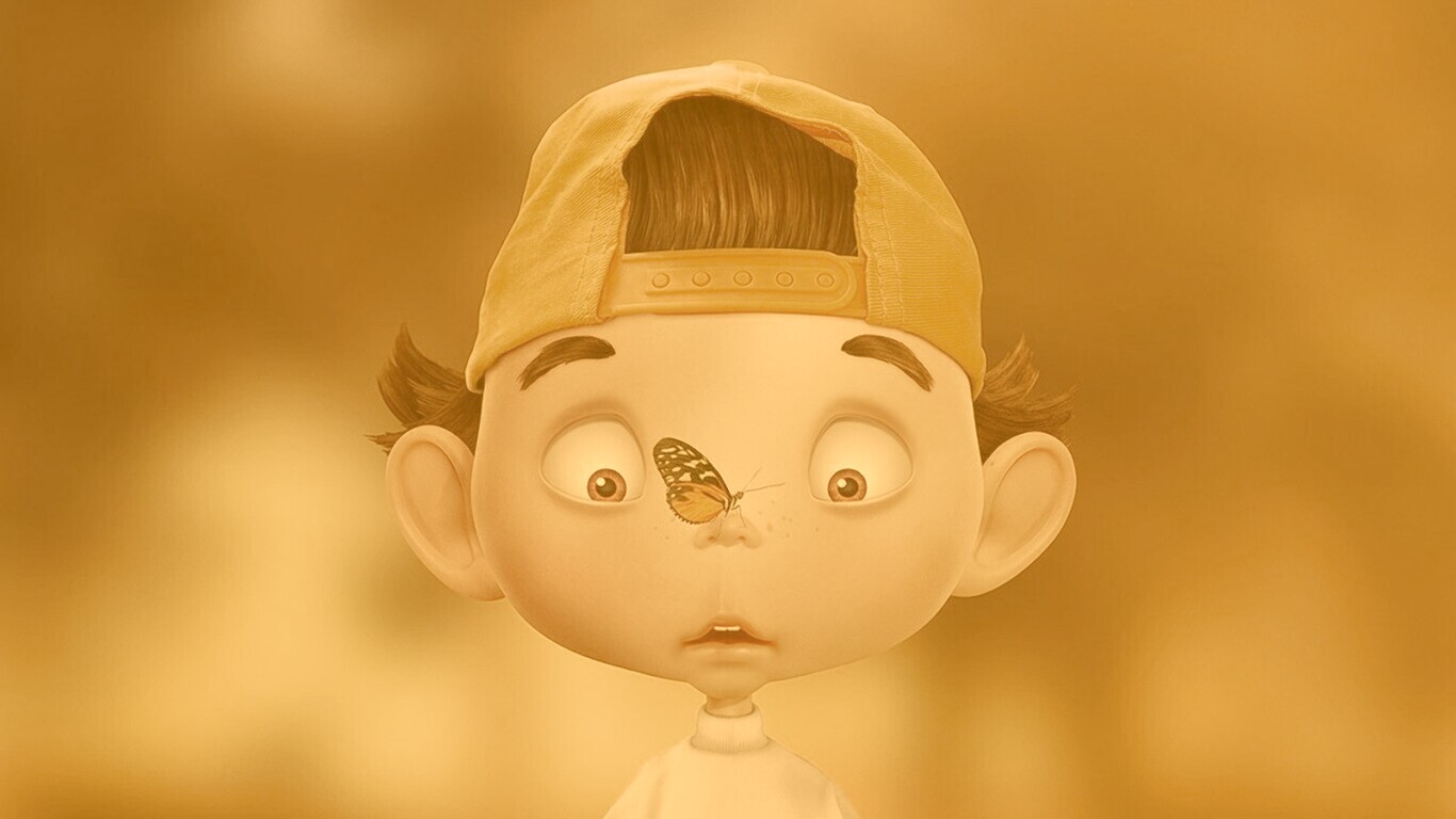 Бабочка на носу обои