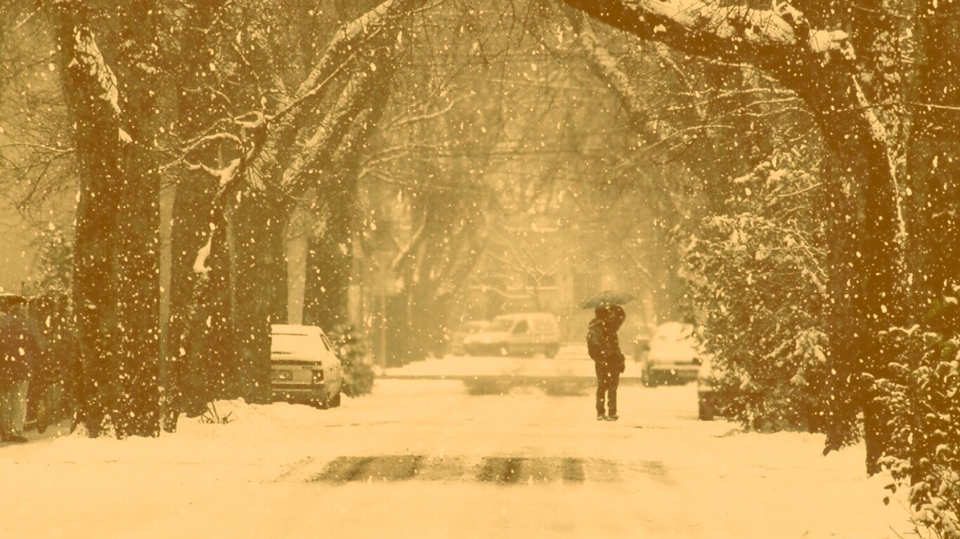 Зимняя улица обои